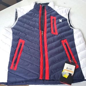 Spyder Mens Small Red, White and Blue down vest